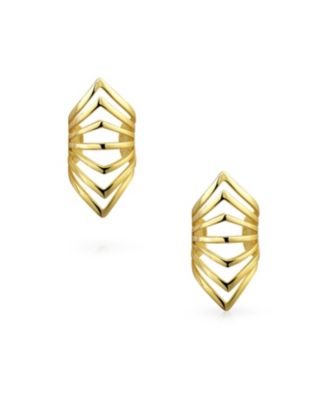 Minimalist Chevron Ear Cuff Cartilage Clip Wrap Helix Gold Plated Silver