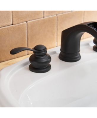 Supply Line in Spot Resist 8 in. Waterfall Widespread 2-Handle Bathroom Faucet