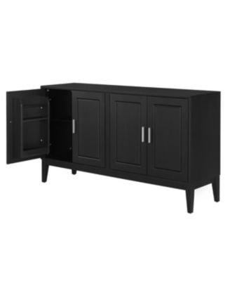 Streamdale 4-Door Sideboard Cabinet with Adjustable Shelf, Black