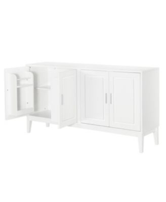 Streamdale White 4-Door Sideboard Cabinet with Adjustable Shelf