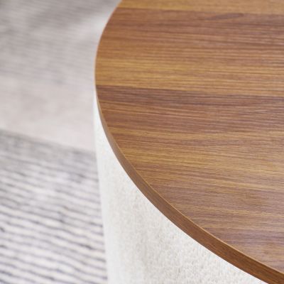  2-in-1 Chenille Ottoman with Stool and Storage