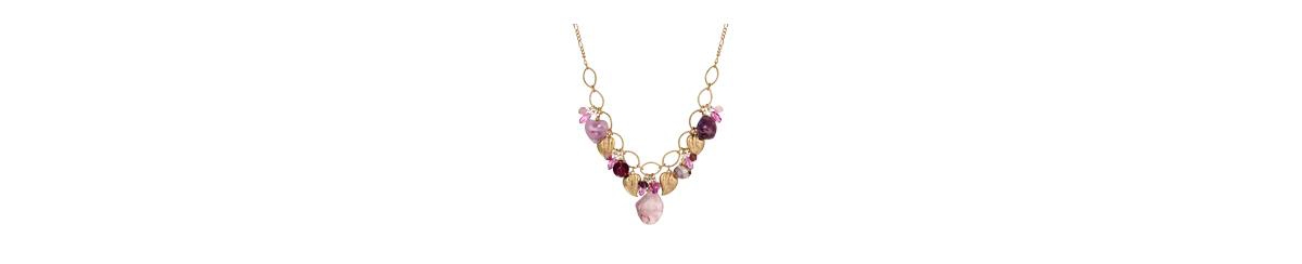 2028 Purple Cluster Bead Drop Necklace In Purple