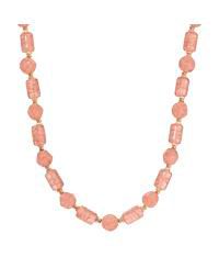 Peach Cracked Glass Strand Necklace