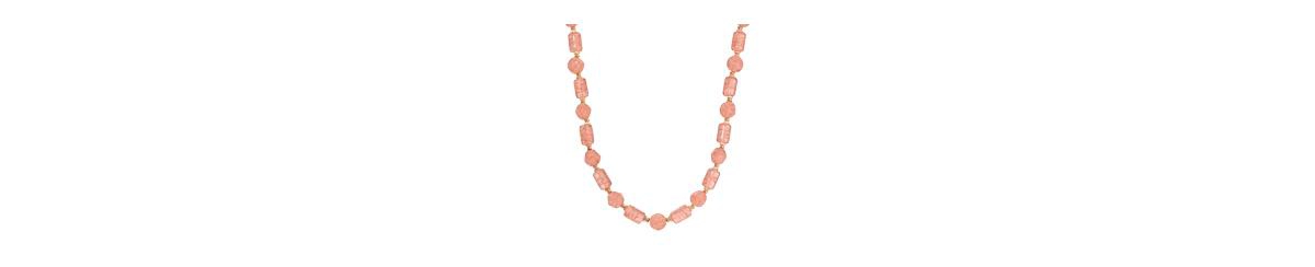 2028 Peach Cracked Glass Strand Necklace In Peach