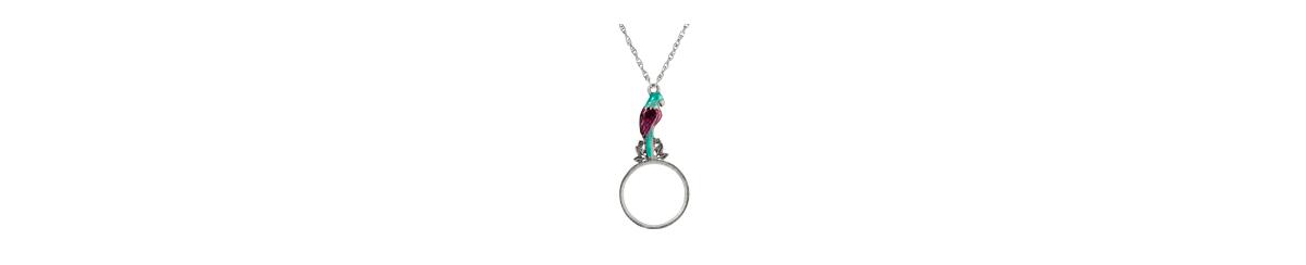 2028 Enamel Parrot Magnifier Necklace In Purple