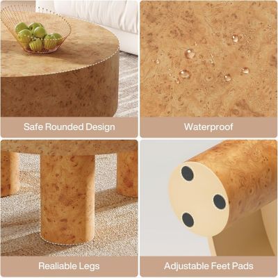 31.5-Inch Round Coffee Table for Living Room, Modern Circle Center Cocktail Tea Table