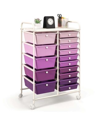 15-Drawer Rolling Storage Cart for Tools, Scrapbook Paper, Office and School Organization