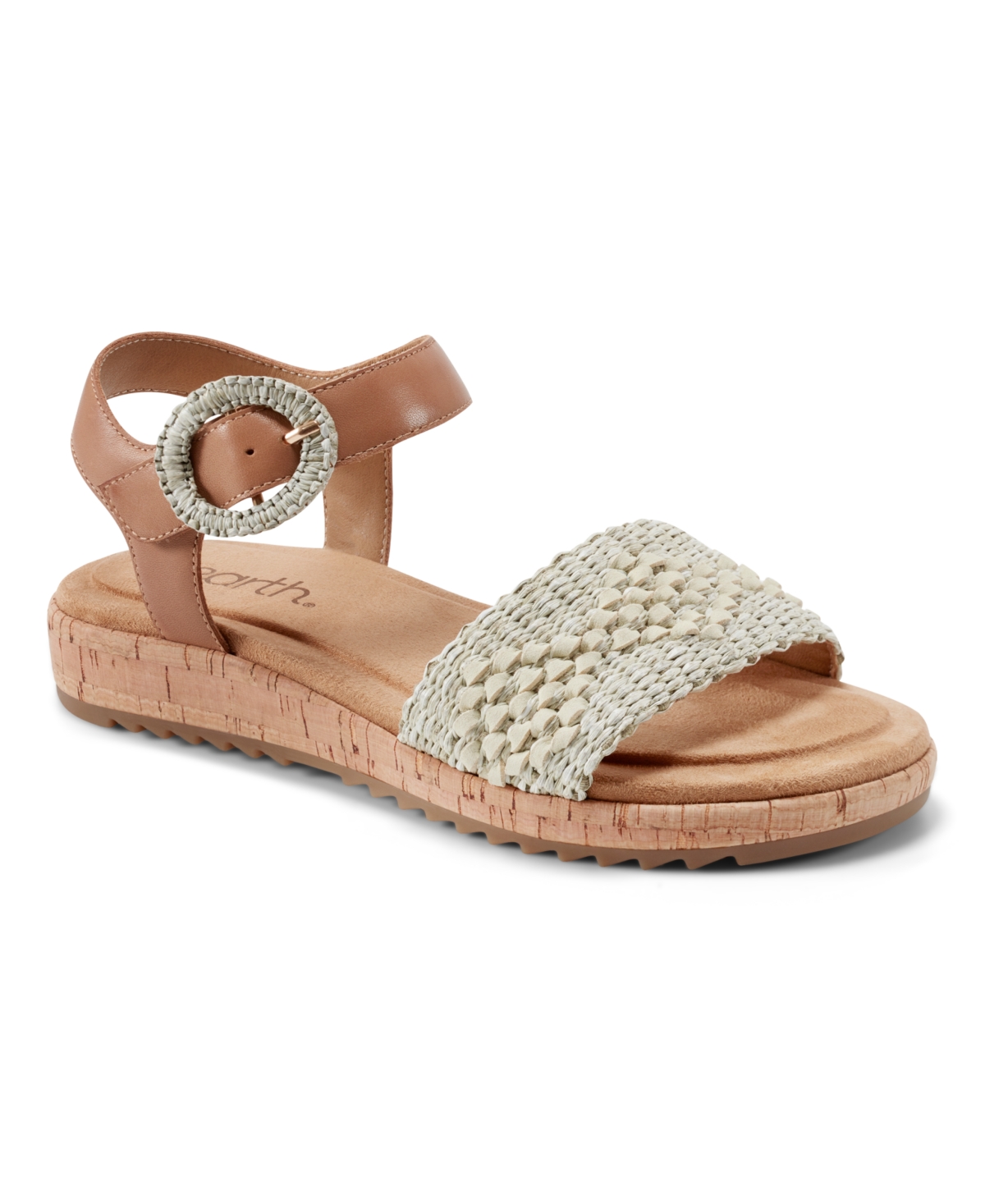EARTH WOMEN'S PADMA WOVEN BAND ANKLE STRAP SANDALS 