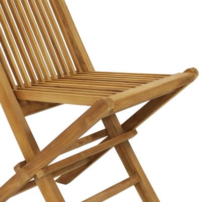 Outdoor Solid Teak Wood with Stained Finish Hyannis Folding Dining Chairs - Light Brown