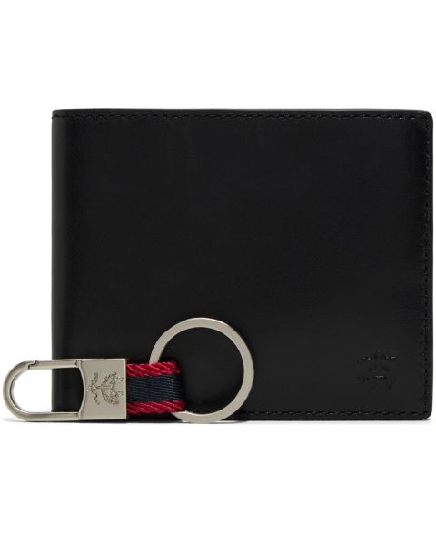 Brooks Brothers Men's Wallet Box Leather Wallet with Change Purse Gift Set