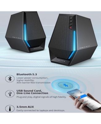 G1500 Computer Speakers, Hecate Gaming Speakers with RGB, Bluetooth 5.3, Black