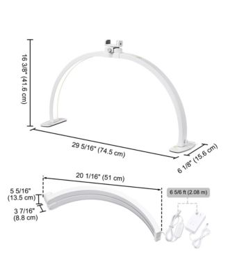 40W Foldable Half Moon Nail Desk Lamp LED Nail Tech Light Phone Holder With Carry Bag For Manicure Beauty Salon Home Spa