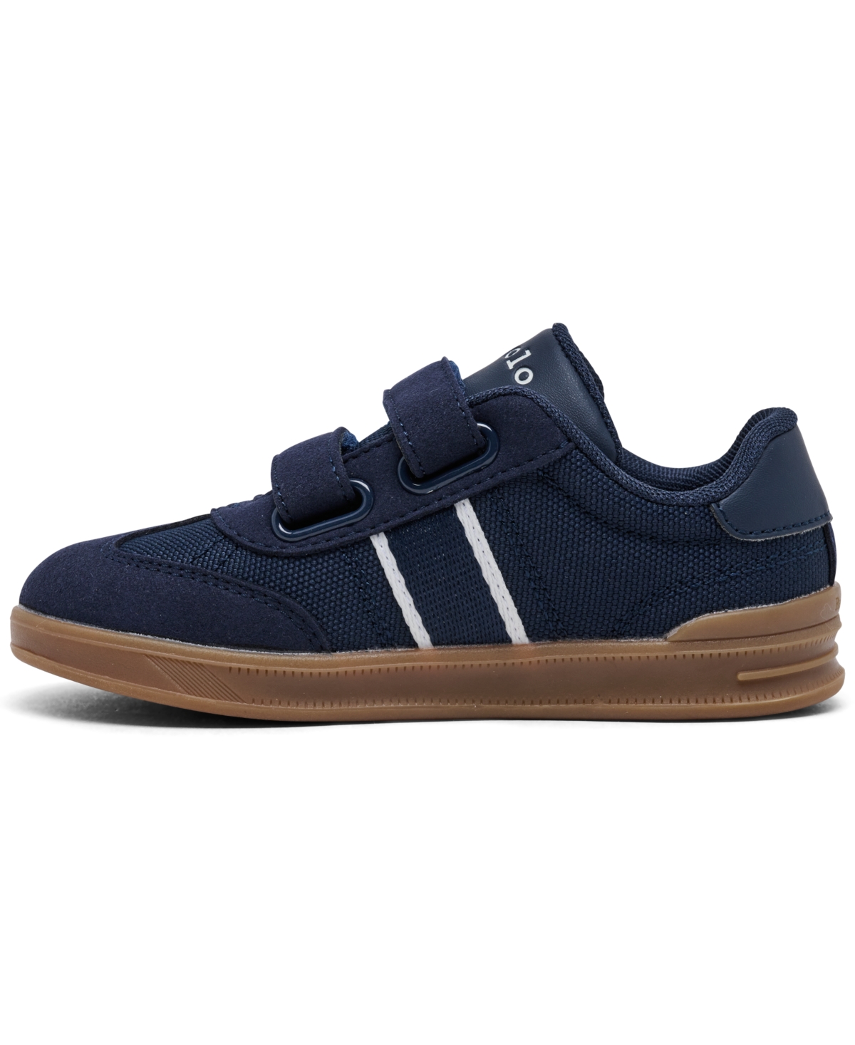 Polo Ralph Lauren Toddler Kids Heritage Court Iii T-toe Fastening Strap Casual Sneakers From Finish Line In Navy,white
