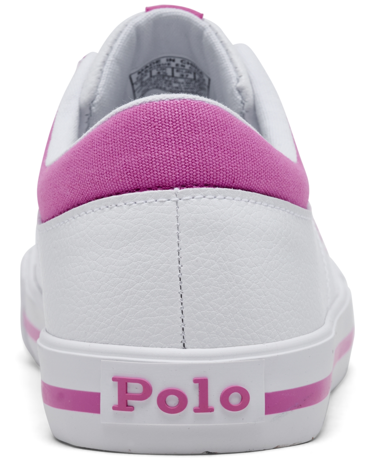 Polo Ralph Lauren Big Girls Elmwood Casual Sneakers From Finish Line In White,pink