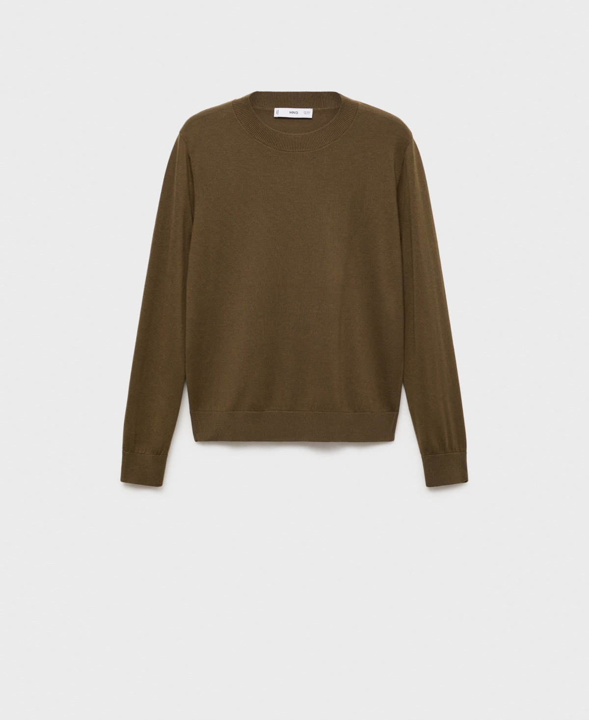 Shop Mango Women's Silk Blend Knitted Sweater In Khaki