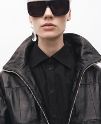 Women's Cuffless Sleeve Detail Fitted Shirt