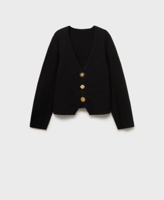 MANGO - Women's Jewel Buttons Knitted Jacket