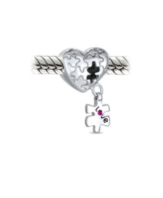 Autism Awareness Heart Puzzle Piece Charm Bead European Bracelets