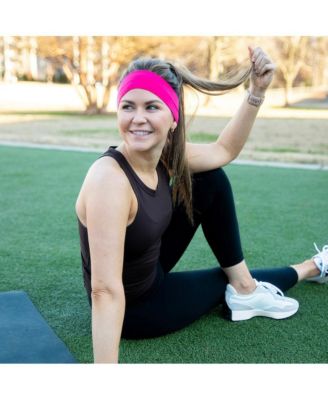 Women's Pack of Wide Training Headbands - Purple + Pink + Hot Pink