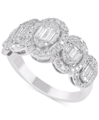 Diamond Cluster Statement Ring (3/4 ct. t.w.) in 14k White Gold