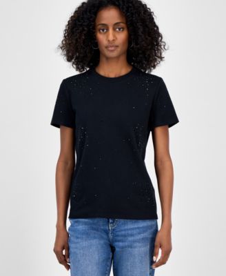 I.N.C. International Concepts - Women's Cotton Embellished T-Shirt