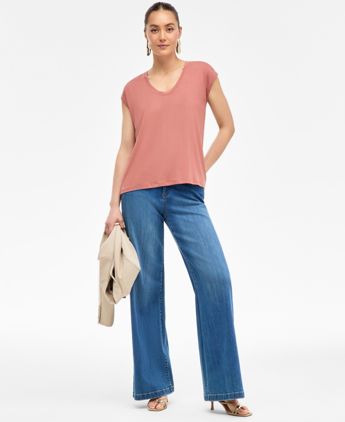Inc International Concepts Women's Luxe Layering Top, Exclusively At Macy's In Copper Bro