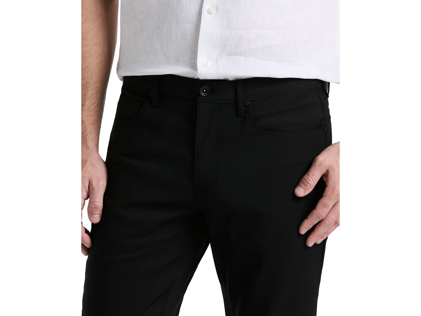 Мужские брюки Perry Ellis Double-Weave Slim-Fit 5-Pocket, цвет: Чёрный — фото 2