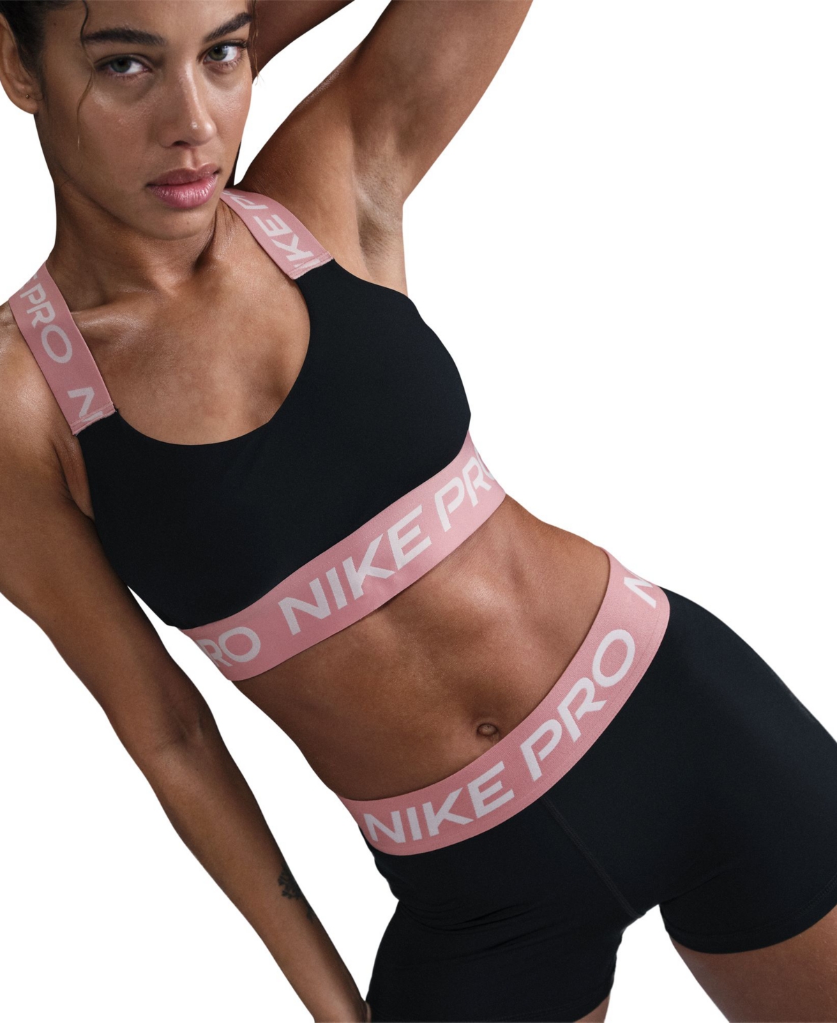 Nike Pro Women's 3" Shorts In Black,pink