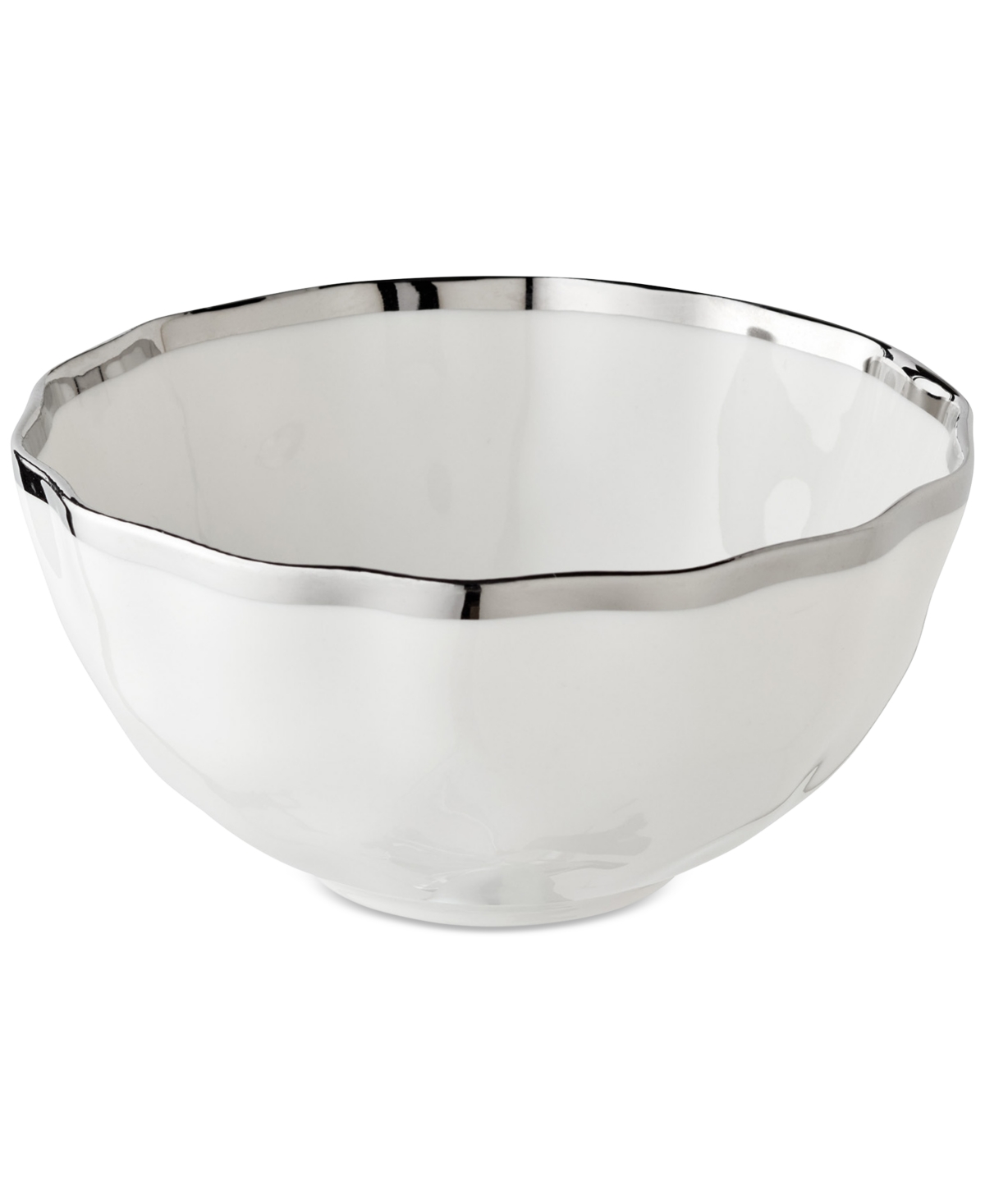 Regency Cereal Bowls, Set of 4 - White And Silver
