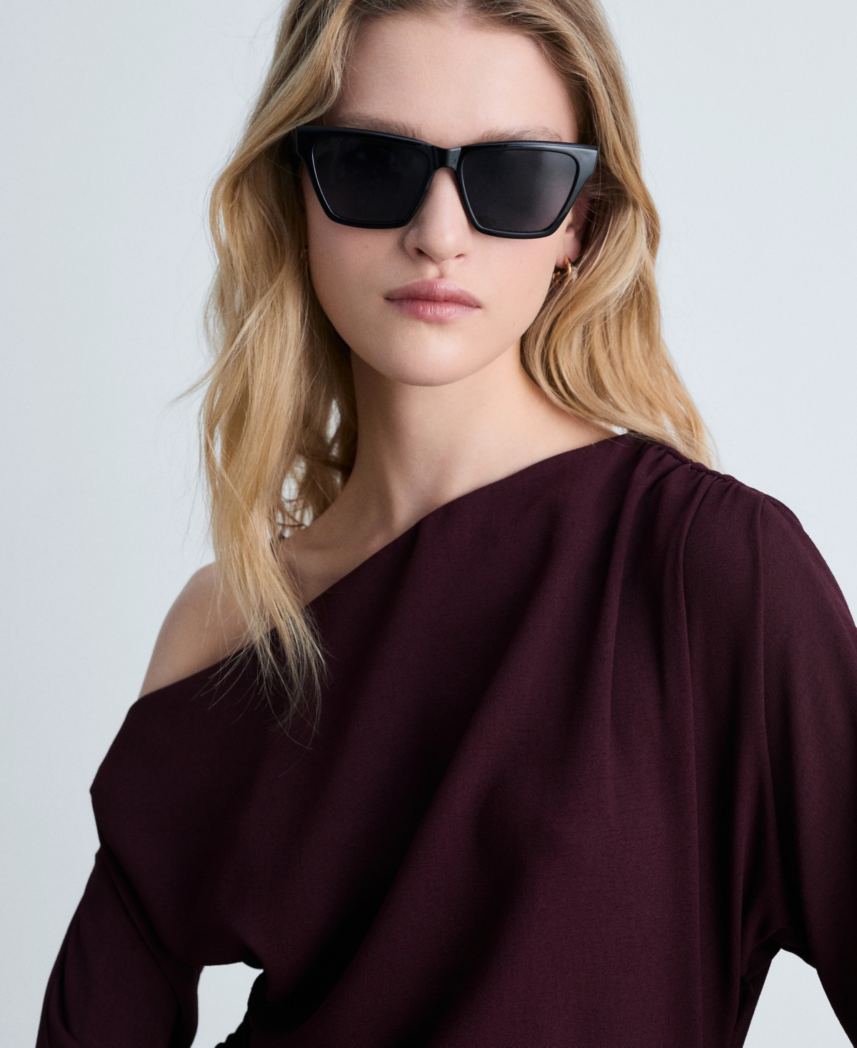 Shop Mango Women's Asymmetrical Midi Dress In Wine