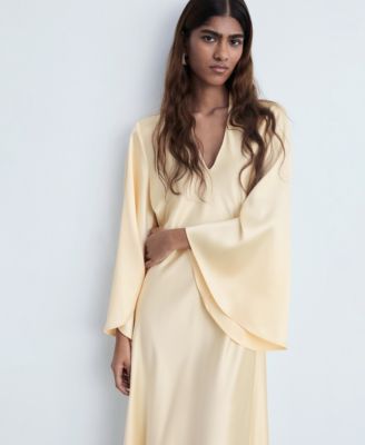 Mango Women's Flared Sleeves V-Neck Dress - Macy's