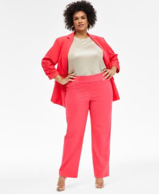 I.N.C. International Concepts - Plus Size Mid-Rise Pull-On Straight-Leg Pants
