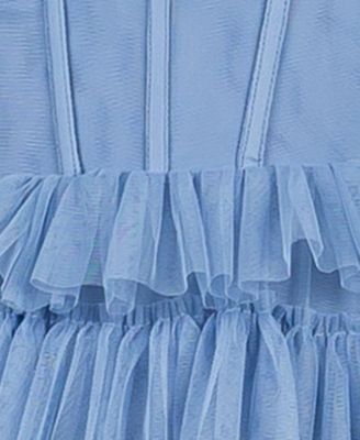 Juniors' Corset Ruffled Gown 