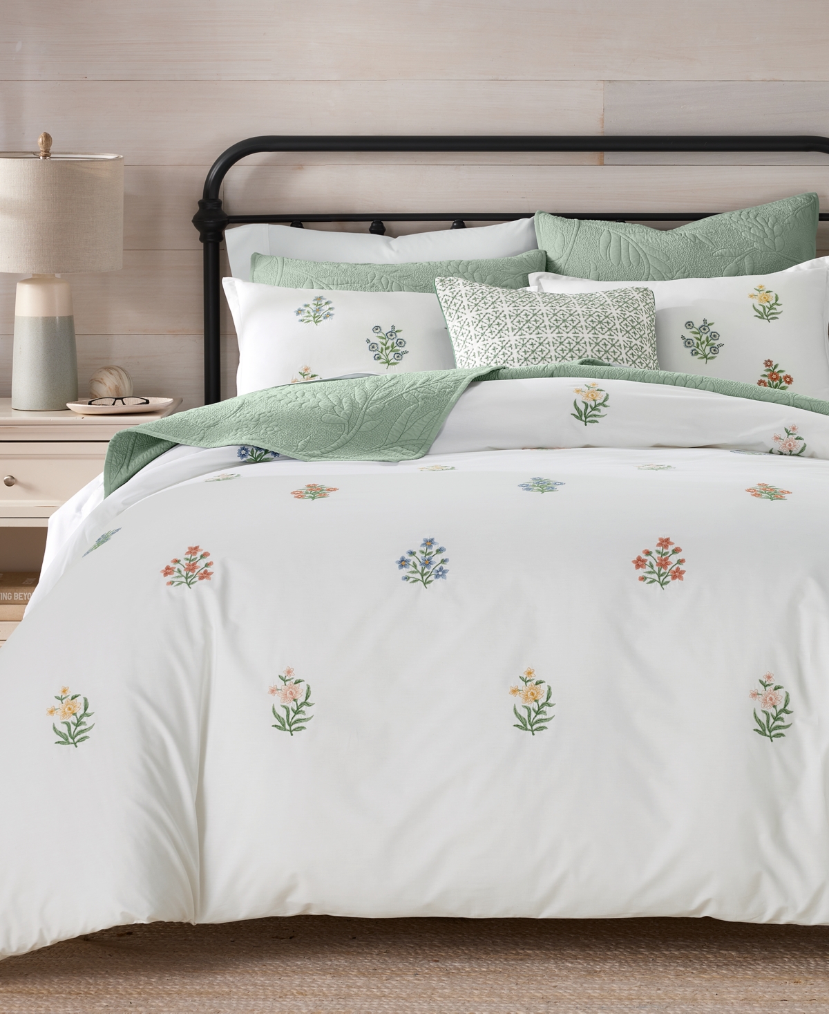 Charter Club Embroidered Tiles Decorative Pillow, 20" X 20", Exclusively At Macy's In Sage