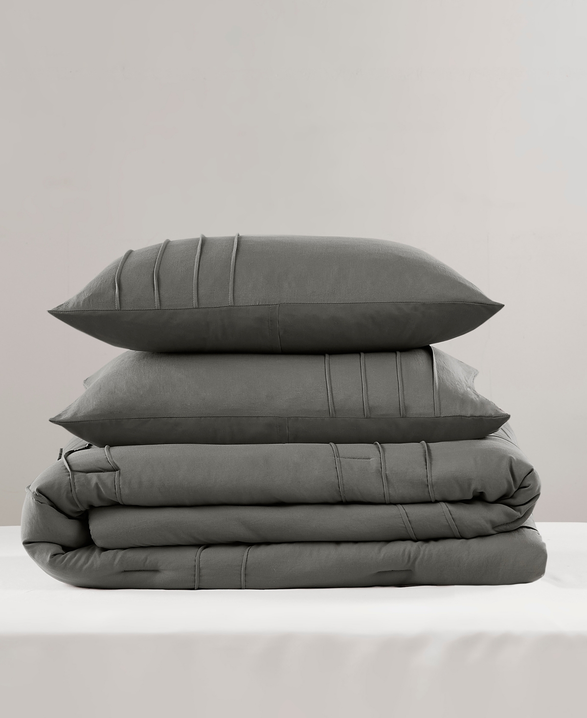 510 Design Porter Washed Pleated 2-pc. Duvet Cover Set, Twin/twin Xl In Gray