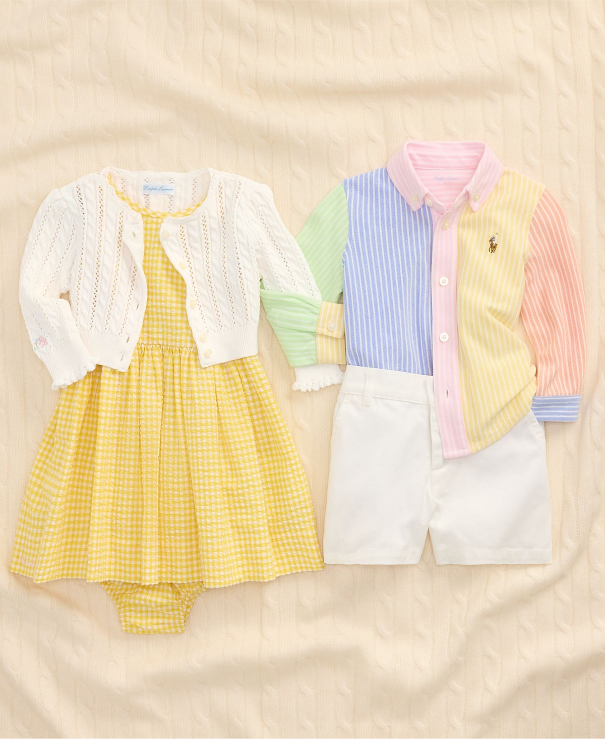 Polo Ralph Lauren Baby Boys Striped Oxford Shirt & Chino Shorts Set