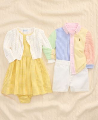 Baby Boys Striped Oxford Shirt & Chino Shorts Set