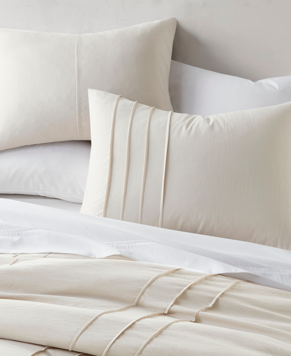 510 Design Porter Pleated 3-pc. Duvet Cover Set, California King In Neutral