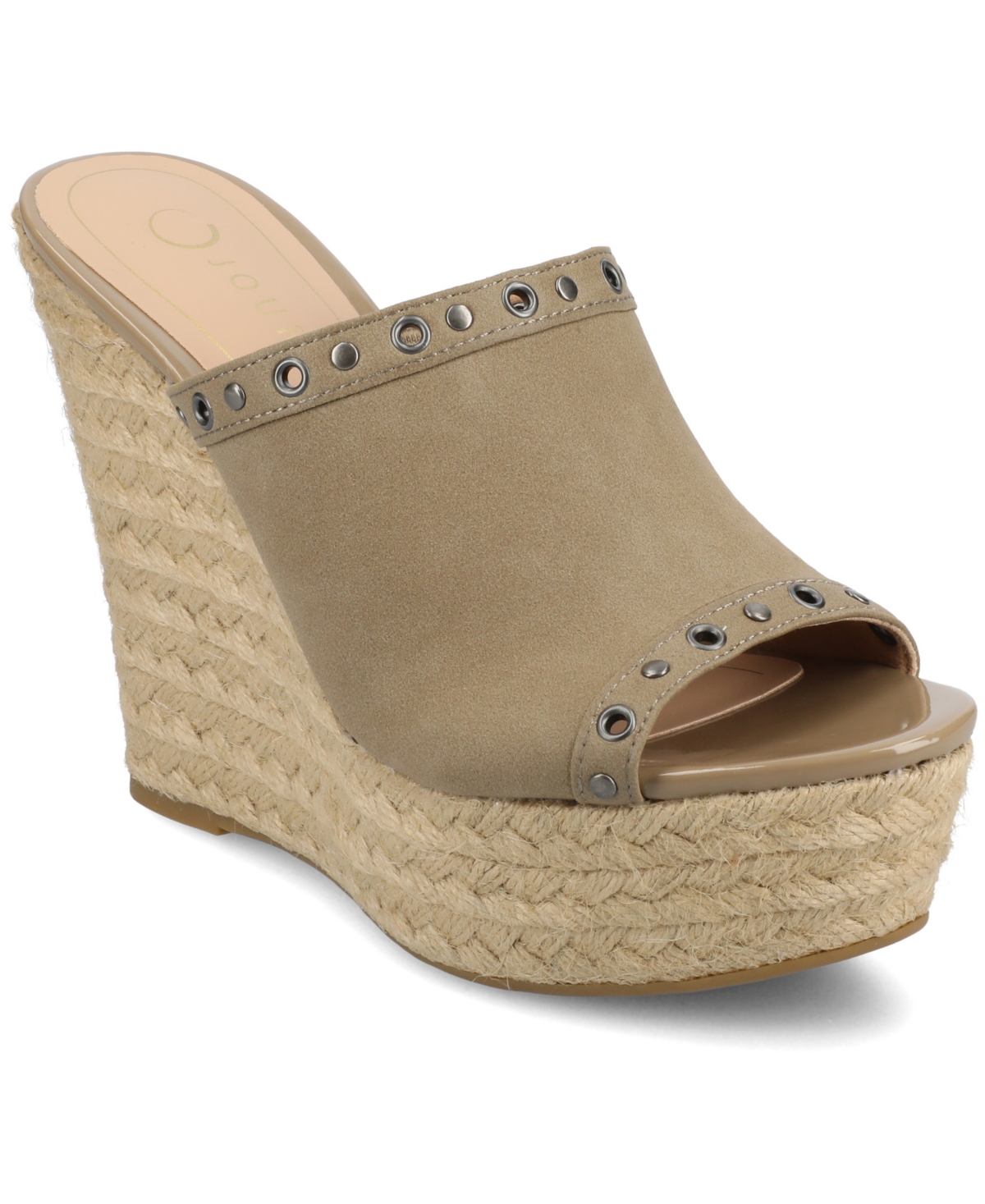 Shop Journee Collection Women's Yari Platform Espadrille Wedge Sandals In Taupe