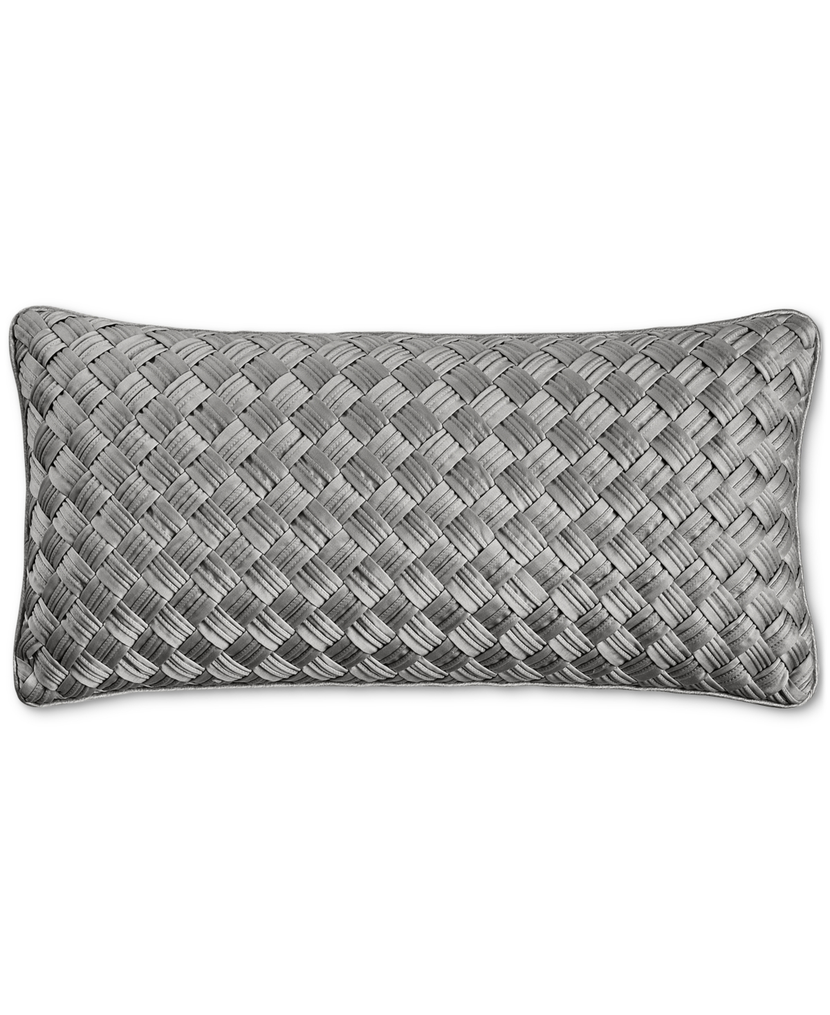 Hotel Collection Basketweave Decorative Pillow, 12" X 24", Exclusively At Macy's In Charcoal