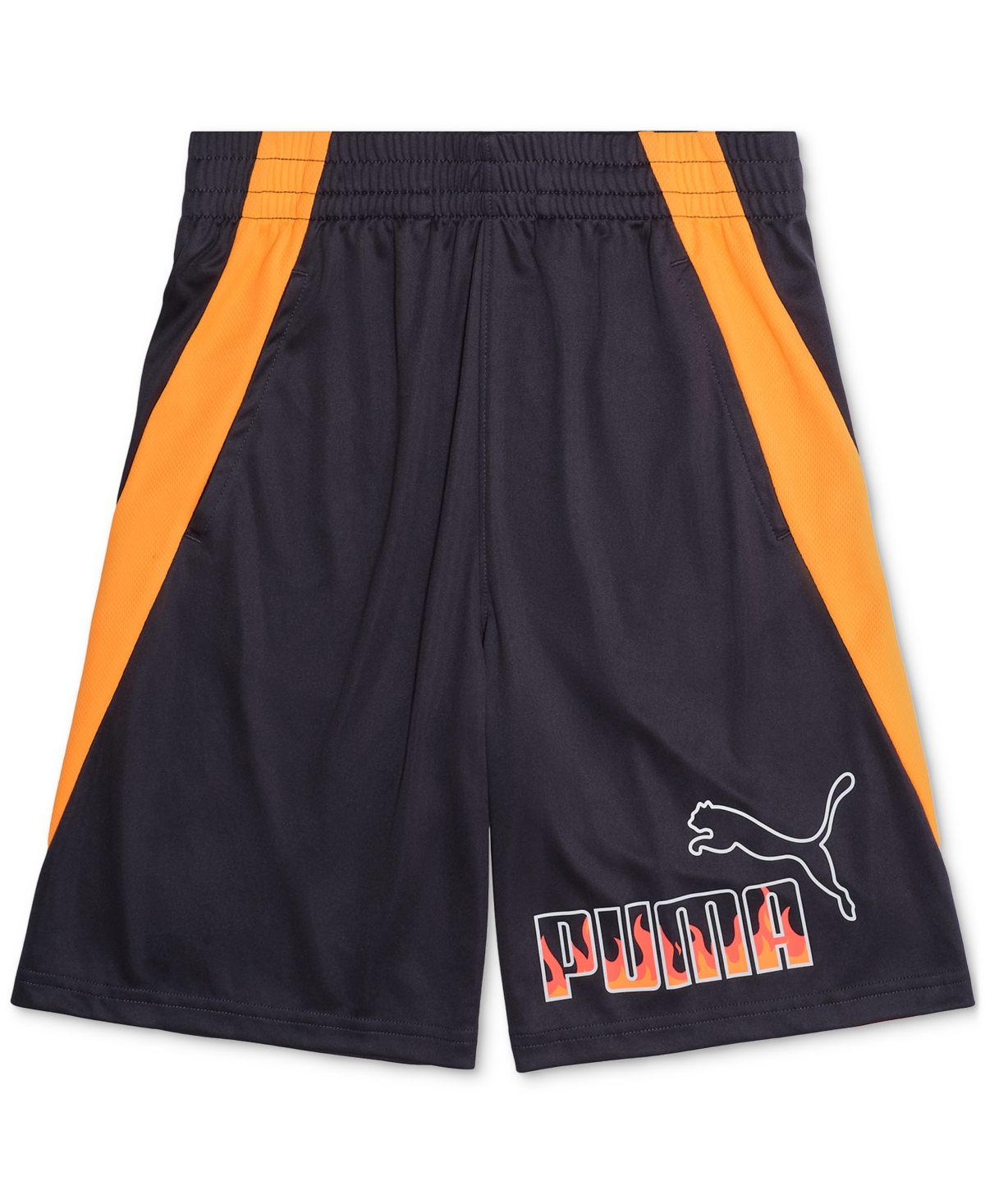 Puma Big Boys Logo Graphic Shorts In Galactic Gray