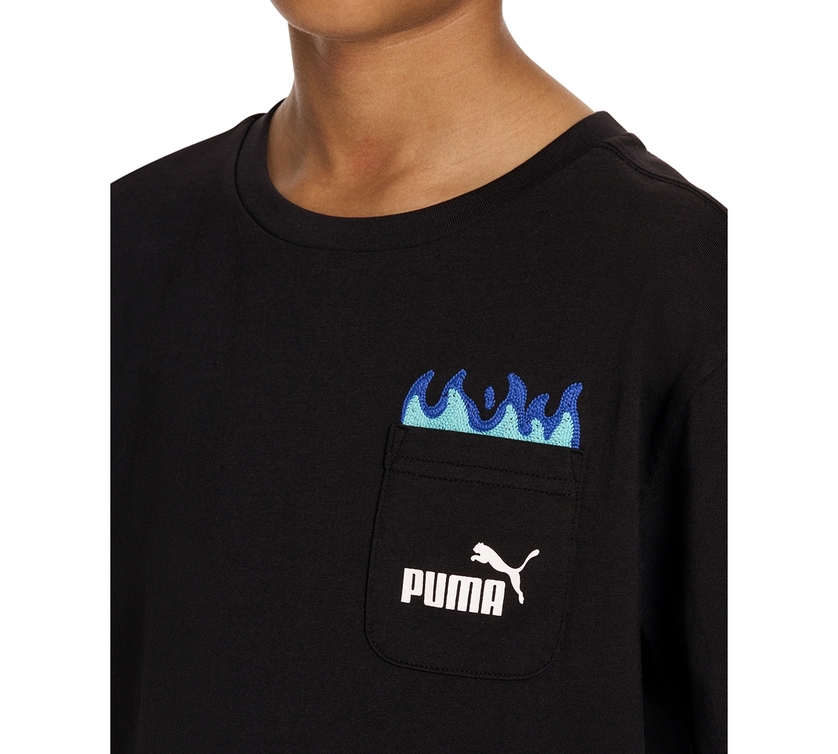Puma Big Boys Fire Logo Graphic T-shirt In  Black