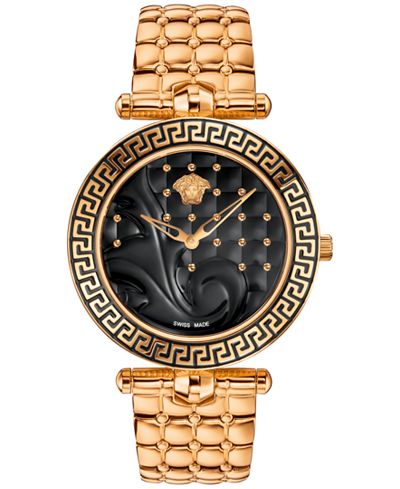 Versace Men's Swiss Rose Gold-Tone Ion-Plated Stainless Steel Bracelet Watch 40mm VK723 0015