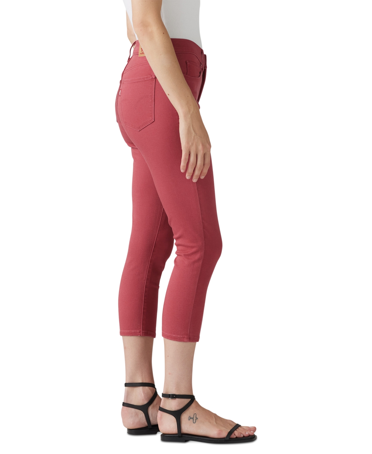 Levi's 311 Shaping Skinny Mid Rise Capri Pants In Earth Red