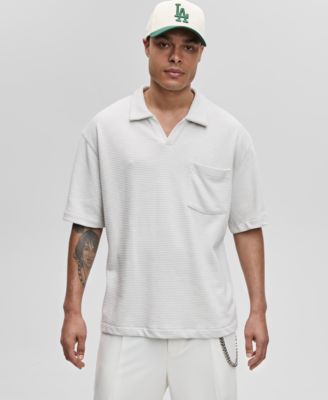 Mode of One - Men's Textured Knit Polo Shirt