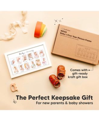 Nova Baby's First Year Photo Frame, 12 Months Newborn Baby Picture Frame, Monthly Birthday Milestone Collage