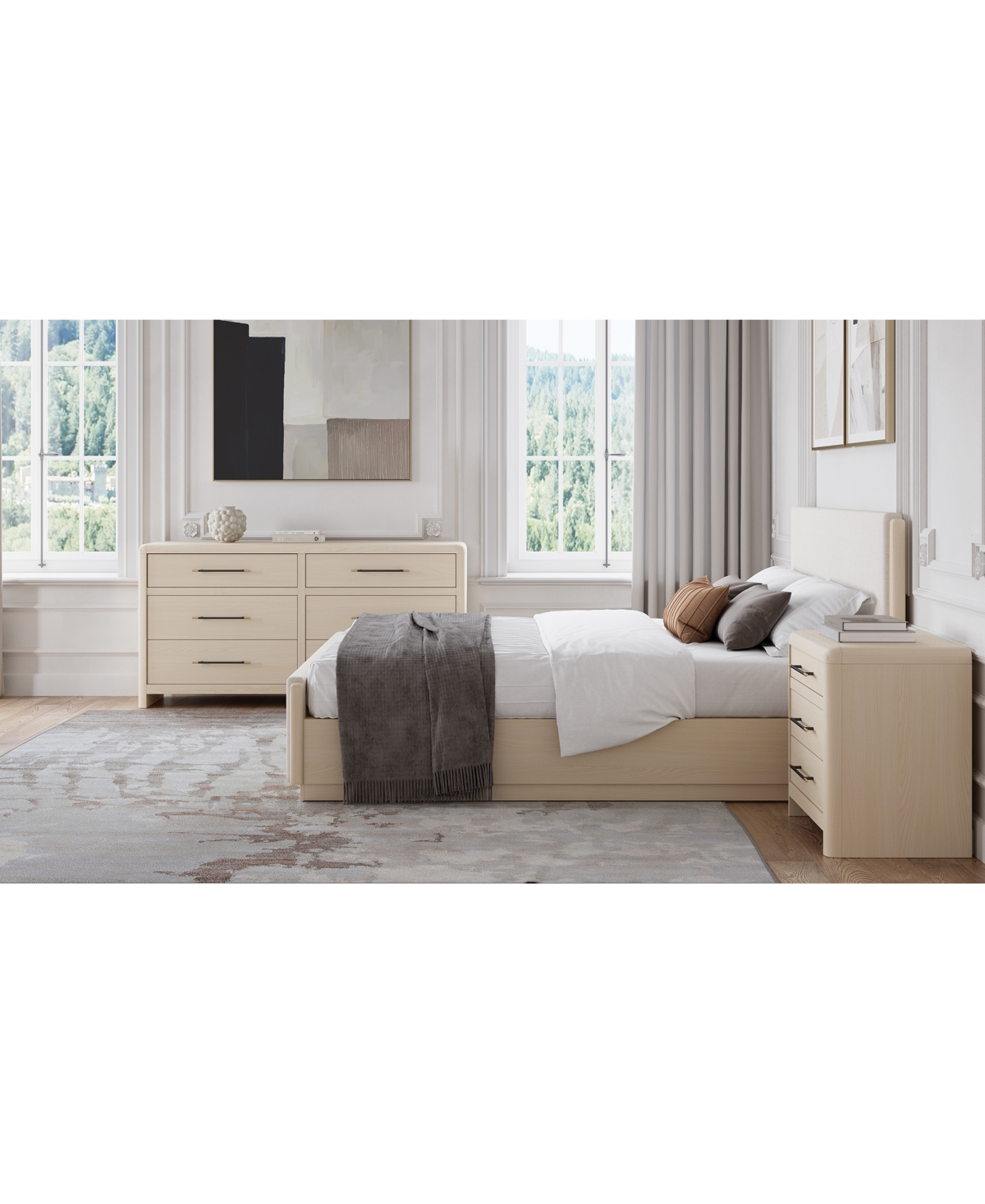 Macy's Wallen 3-pc. Set (full Bed, Dresser & Nightstand) In White