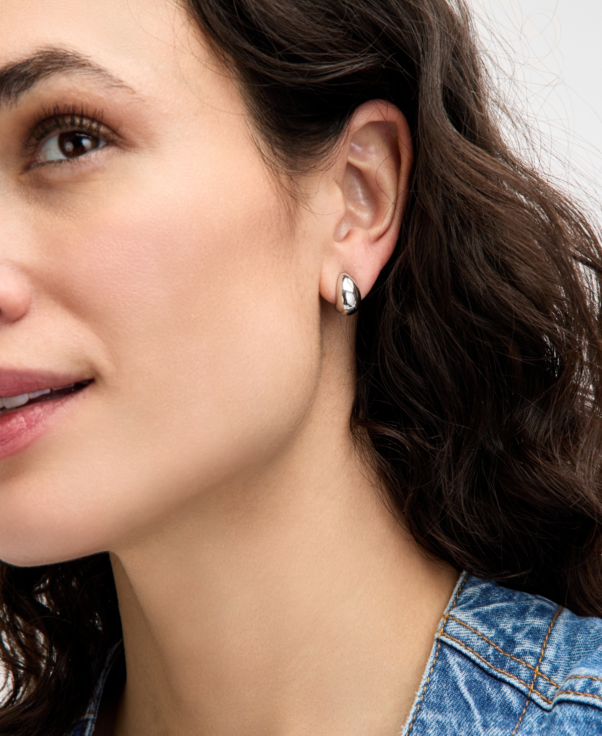 On 34th Two-tone 2-pc. Set Puffy Teardrop Stud Earrings, Exclusively At Macy's In Grey