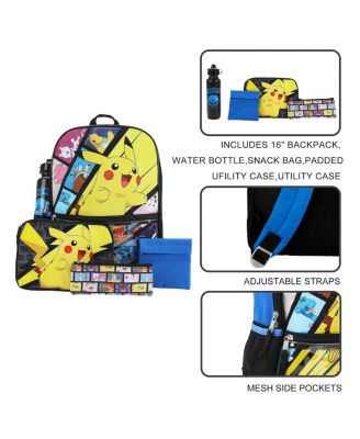 Pikachu Anime Cartoon 4-Piece Backpack Accessories Set for boys