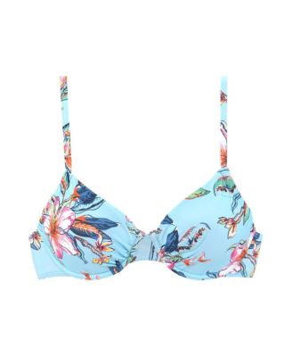Women's Hibiscus Print Underwire Bikini Swimsuit Top Bra Sizing
